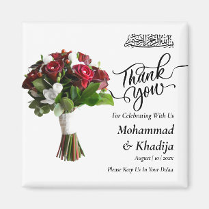 Tack Bröllop Bouquet Flower Nikah Walima Magnet