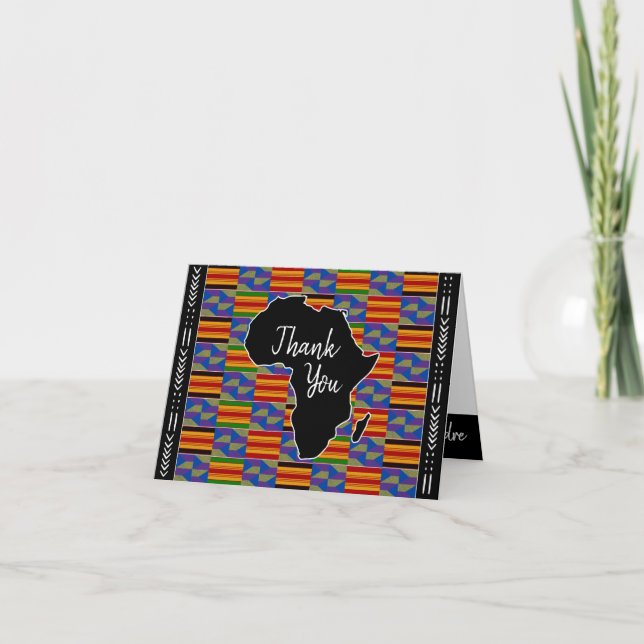 Tack Bröllop Card-Afrika Inspired Kente K48 Kort (Framsida)