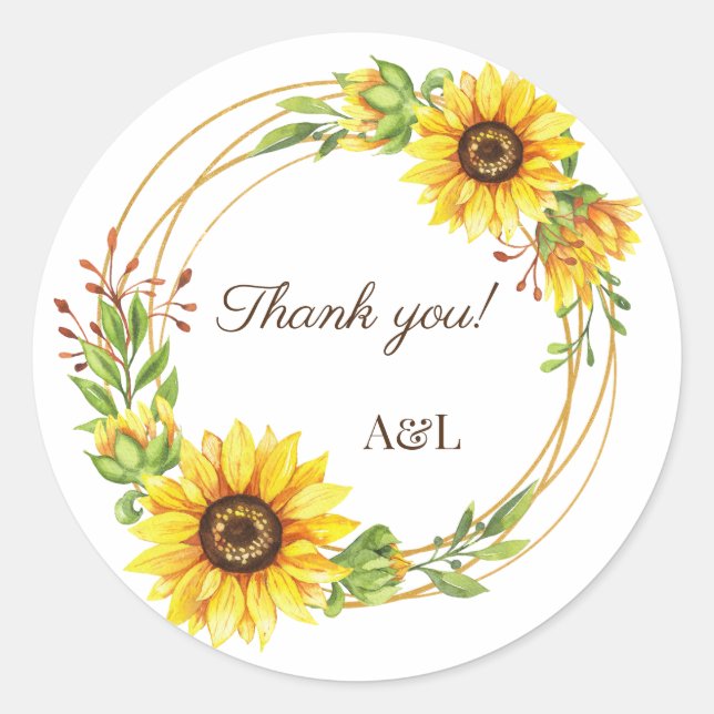 Tack, bröllop runt klistermärke (Framsida)