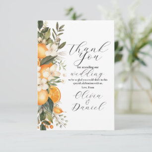 Tack Bröllop Sommar Blommor Frukter Apelsiner Kort