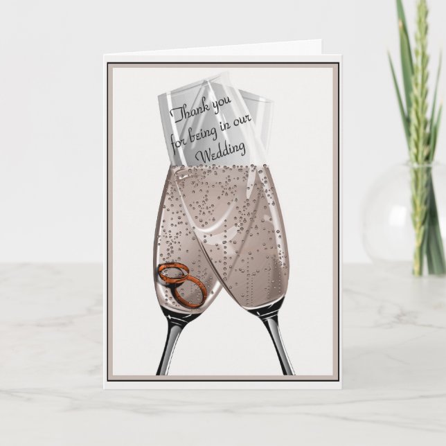 Tack Bröllopsdeltagare Kort (Framsida)