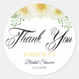 Tack Bröllopsdusch Tusenskönor Blommor Klistermärk Runt Klistermärke