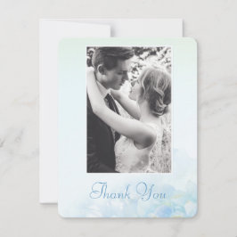 Tack bröllopsfoto hortensia blå grön inbjudningar