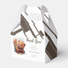Tack Brown Rustic Unge Bear Baby Shower Presentaskar
