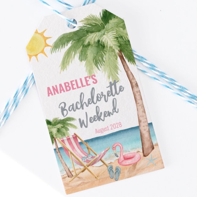 Tack Brudtärna Tropisk Strandpresent Presentetikett (Beach Bachelorette Favor Gift Tags)