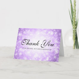 Tack Brudtjänst Lila Vinter Värld Kort