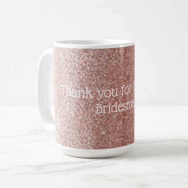 Tack Brudtjänst Rosa Guld Kaffemugg (Framsida vänster)