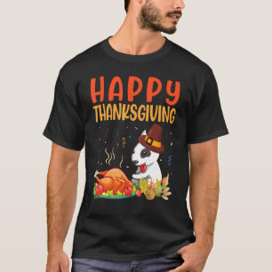 Tack, Bull Terrier Hund Titta på Turkiet Kött Lyck T Shirt