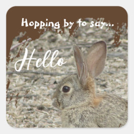 Tack Bunny Photo Kön Neutral uppskattning Fyrkantigt Klistermärke