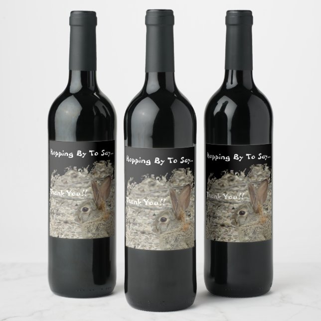 Tack Bunny Photo Kön Neutral uppskattning Vinflaska Etikett (Flaskor)