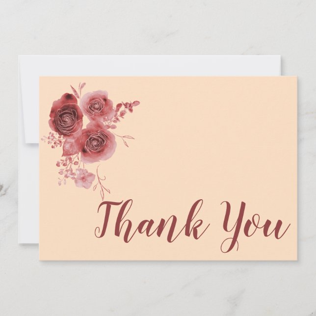 Tack burgunderblommig kort (Framsida)