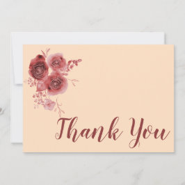 Tack burgunderblommig kort