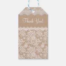 Tack Burlap och Snöre Gift Märkre