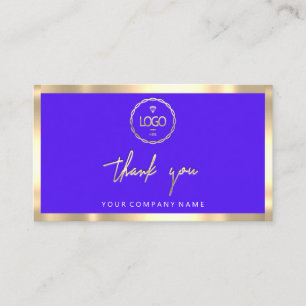 tack Business Insert Logotyp Guld Blue Visitkort