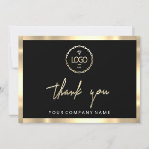 Tack Business Insert Logotyp Guld Ram Black Inbjudningar