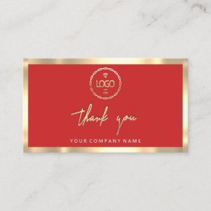 tack Business Insert Logotyp Guld Red Visitkort