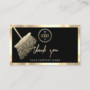 tack Business Insert Logotyp Guld Städning Servi Visitkort