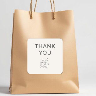 Tack Business Minimalist Botanical-etikett Fyrkantigt Klistermärke