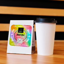 Tack Business QR-Logotypen Rainbow Holograph