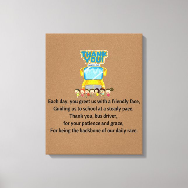 Tack, Buss-chauffören. Canvastryck (Framsida)