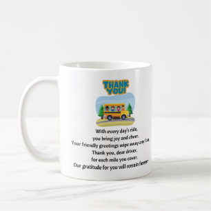 Tack, Buss-chauffören. Kaffemugg