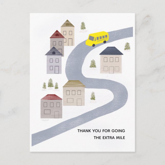 Tack Bussförare Jul Skol Lärare  Vykort (Framsida)