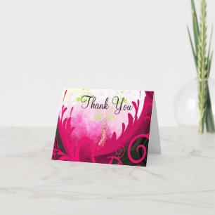 Tack Calla Lily Rasberry med Lime Bubbles Kort