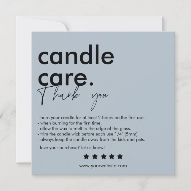 Tack Candle Care Modern Affärskort Kort (Framsida)