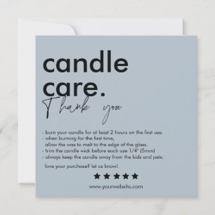 Tack Candle Care Modern Affärskort Kort