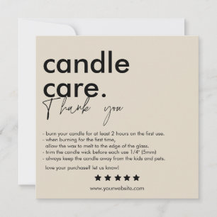 Tack Candle Care Modern Affärskort Kort