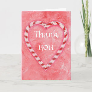 Tack, Candy Cane Heart, bröllopskort Tack Kort