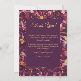 Tack, Card-Lila blommor- Inbjudningar