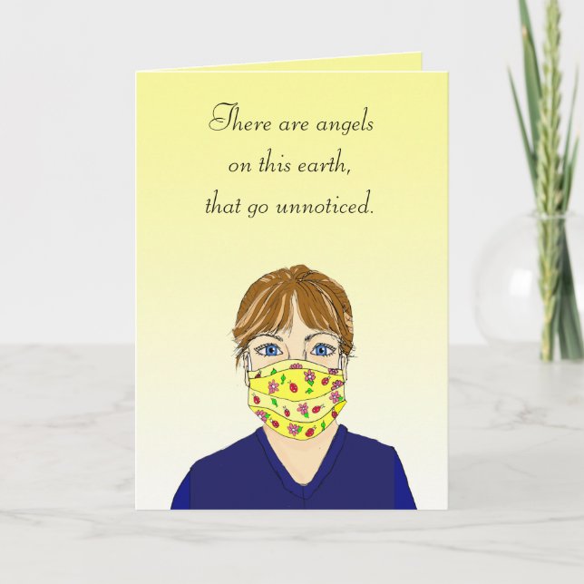 Tack Caregiver, du är min ängel. Kort (Framsida)