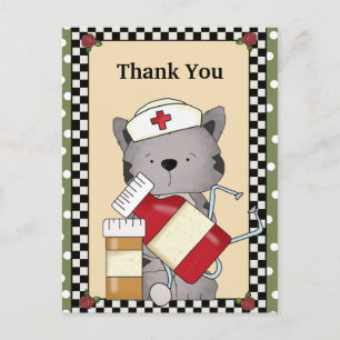 Tack Cat Nurse-vykort Vykort