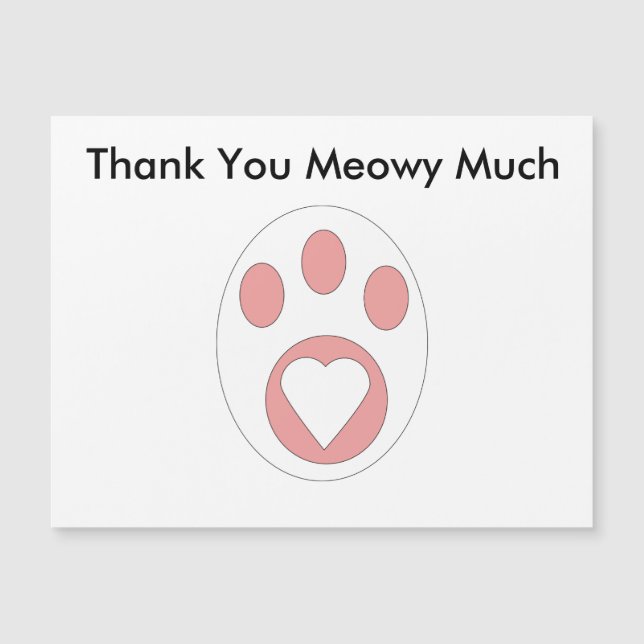 Tack Cat Paw Skriv ut hjärta Cute Personalize (Framsida)