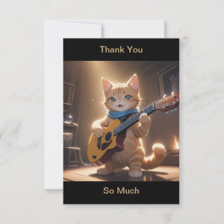 Tack Cat Spela Guitar Kort
