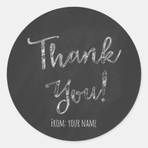 Tack Chalkboard Krita Personlig Runt Klistermärke