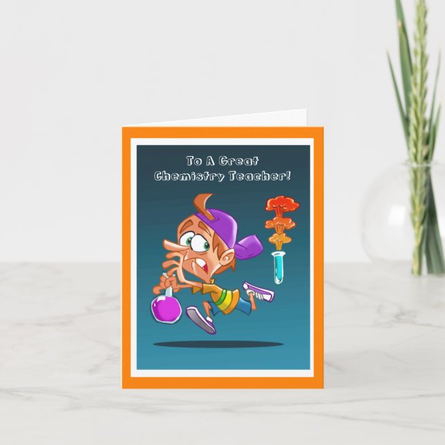 Tack Chemistry Teacher Funny Card Kort (Framsida)