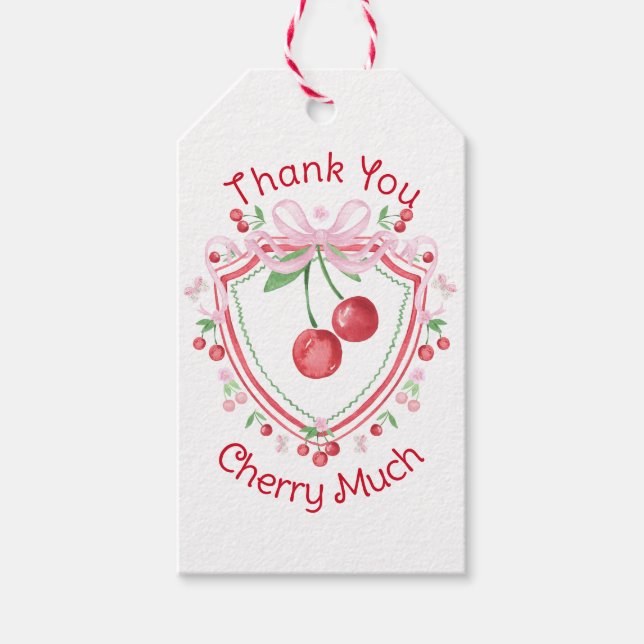 Tack Cherry Mycket Coquette Cherry Presentetikett (Framsidan)