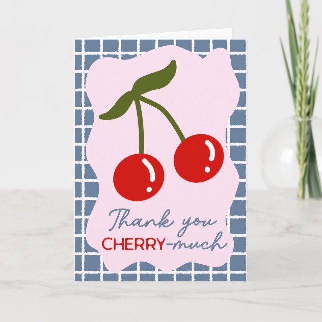 Tack Cherry Mycket Cute Pun Kort (Framsida)