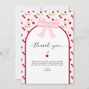 Tack Cherry on Top Baby Shower Coquette Rosa Kort