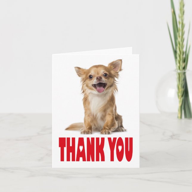 Tack Chihuahua Puppy Hund Blank Notecard (Framsida)