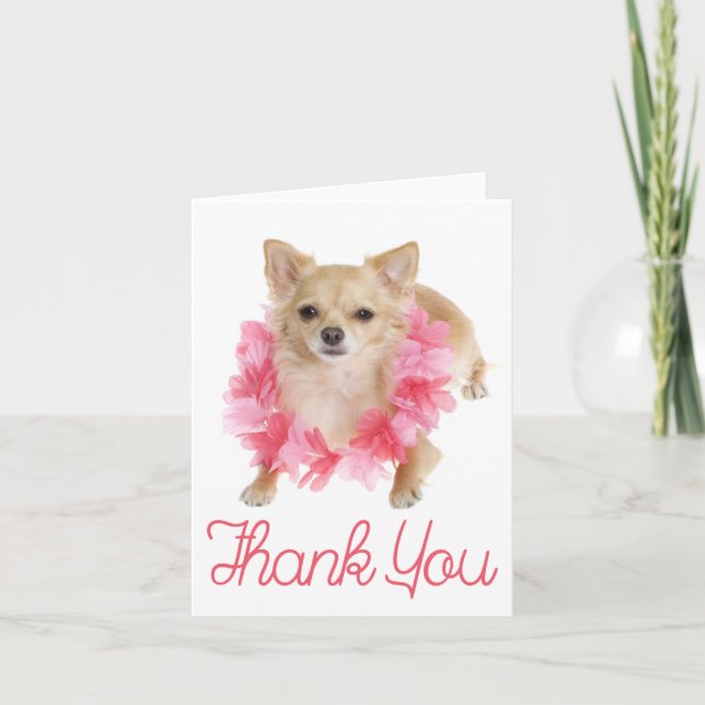Tack Chihuahua Puppy Hund Blank Notecard Kort (Framsida)