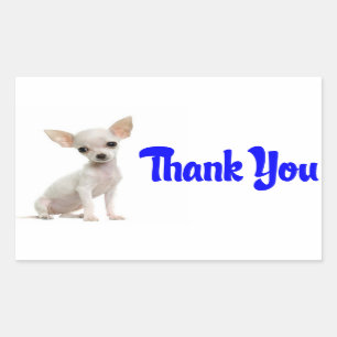Tack Chihuahua Puppy Hund Stickers Rektangulärt Klistermärke