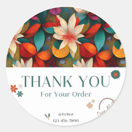 "Tack" Circle Sticker - Gracval Gratitude Runt Klistermärke
