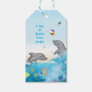 Tack, citat med Dolphin Volleyball Roligt Presentetikett