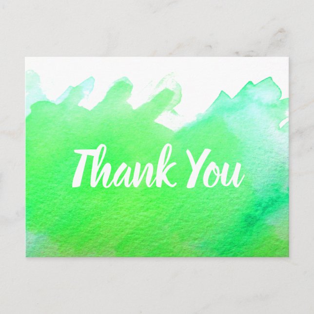 Tack citrongrön akvarell konstcitat vykort (Framsida)