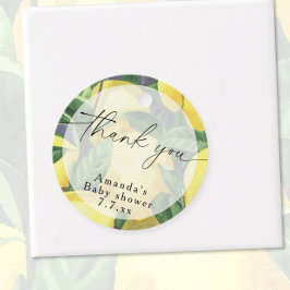 Tack - Citrus Citron - Baby shower Gåvor Etiketter