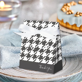 Tack Classic Modern Black White Houndstooth Presentaskar
