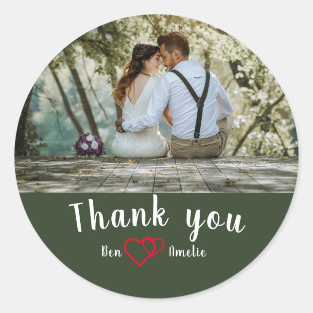 Tack Classic Round Sticker Runt Klistermärke (Framsida)